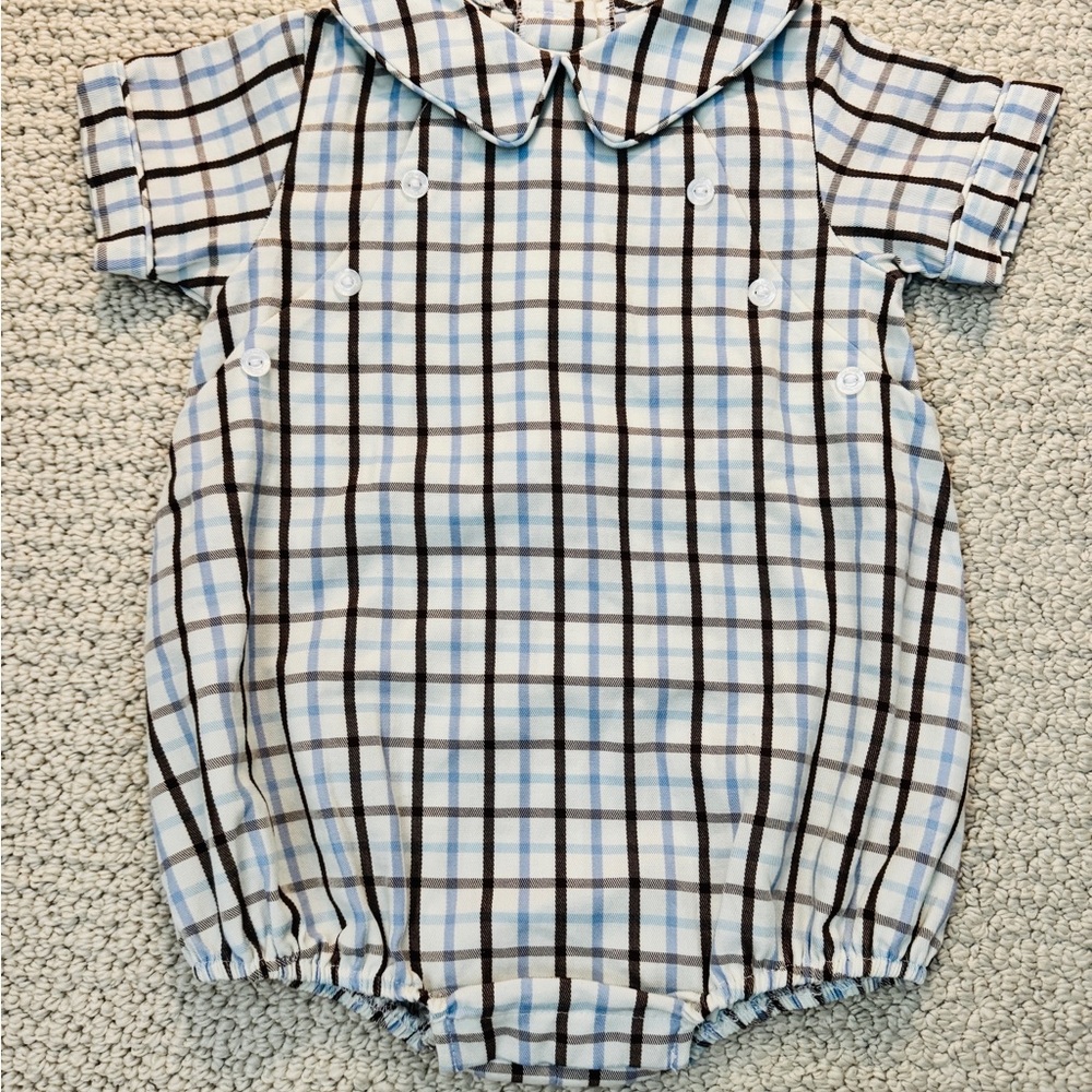 Little English Plaid Baby Boy Romper/Bubble 18mo. NWOT